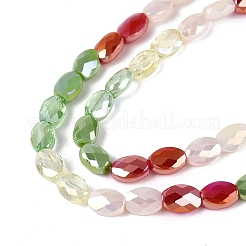 Stränge aus galvanisierter Jade-Imitation und undurchsichtigen sowie transparenten Glasperlen&nbsp;EGLA-Q135-4x6MM-01F