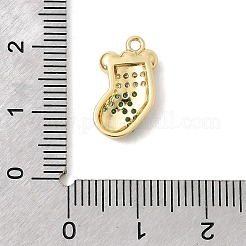 Рождественские латунные подвески с микропаве из фианита&nbsp;KK-L258-04G-F01