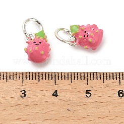 合金エナメルチャーム  丸カン付き  ピタヤ  11x8x7mm  穴：5mm&nbsp;ENAM-I080-02S-03