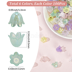 600шт 6 цвета акриловые колпачки для бусин&nbsp;OACR-SP0001-59