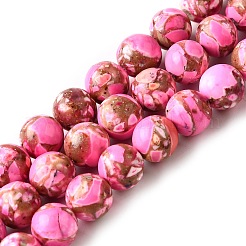 Нити окрашенных бусин из натурального магнезита G-L617-D01-8mm-06