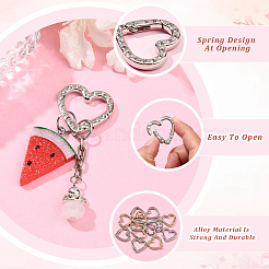 20 шт. 2-цветные кольца-пружинки из цинкового сплава со стразами FIND-SP0004-35