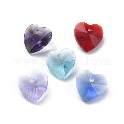Fascino di vetro del rhinestone, sfaccettato, cuore, colore misto, 8x8x4mm, Foro: 1 mm