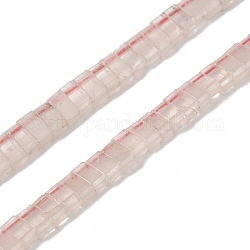 Fili di perline quarzo roso  naturale , 2-foro, rettangolo, 2.5~3x5x2.5mm, Foro: 0.8 mm, circa 138~140pcs/filo, 15.28''~15.31'' (38.8~38.9 cm)