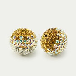 Abalorios de cristal austriaco, pavimentar bolas de bolas, con arcilla polimérica en el interior, redondo, 385 _lime, 12mm, agujero: 1 mm