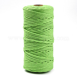 Cotton String Threads, Macrame Cord, Decorative String Threads, for DIY Crafts, Gift Wrapping and Jewelry Making, Green Yellow, 3mm, about 109.36 Yards(100m)/Roll.