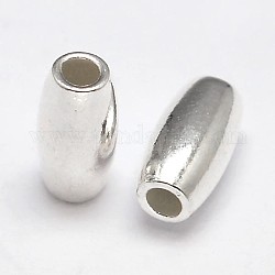 Овальные серебряные шарики 925 стерлингов, серебряные, 7x4 мм, отверстие : 1.5 мм, Около 109 шт / 20 г