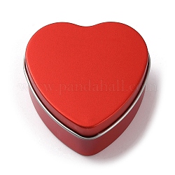 Boîtes de bougies en forme de coeur en fer blanc, coffrets cadeaux avec couvercle, boîte de rangement, rouge, 6x6x2.8 cm