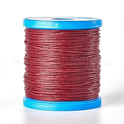 Cordones redondos encerados, cordón de micro macramé, hilo de coser de cuero de poliéster, para hacer pulseras, cuentas, Elaboración, encuadernación, de color rojo oscuro, 1mm, alrededor de 87.48 yarda (80 m) / rollo