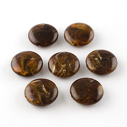 Плоские круглые имитация драгоценных камней акриловые бусины, кокосового коричневый, 22x8.5 мм, отверстие : 2 мм, Около 178 шт / 470 г