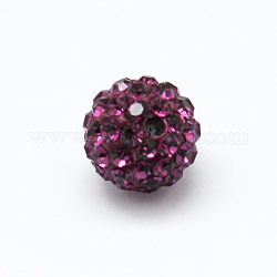 Perline palla di disco, Perline strass polimero argilla, grado a, tondo, fucsia, PP12 (1.8~1.9mm), 8mm, Foro: 1 mm