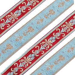 CHGCRAFT 5.47 Yards Vintage Jacquard Ribbon Ethnic Style Embroidery Ribbons Boho Lace Trim Jacquard Trim for DIY Sewing Crafting Home Decorations 1.18 Inches Wide, Red and Blue