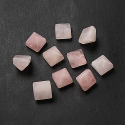 Natürlichen Rosenquarz Perlen, facettierte Pyramidenperle, 9x10x10 mm, Bohrung: 1.2 mm