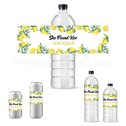 Pegatinas adhesivas para etiquetas de botellas, Rectángulo, limón, 216x64mm