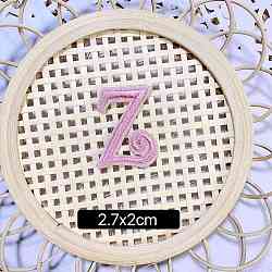 Computerized Embroidery Cloth Self Adhesive Patches, Stick on Patch, Costume Accessories, Letter, Pink, Z:27x20mm