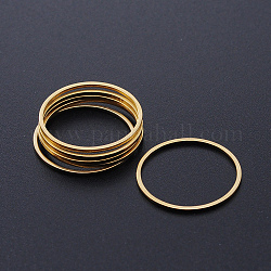 304 Edelstahl verbindet Ringe, Laserschnitt, runden Ring, golden, 20x1 mm, Innendurchmesser: 18 mm
