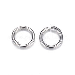 304 anelli di salto in acciaio inox, colore acciaio inossidabile, 12 gauge, 14x2mm, diametro interno: 10mm