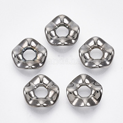 CCB пластиковые шарики, кольцо, металлический черный, 13x13x3 мм, отверстие : 4.5 мм, Около 1740 шт / 500 г