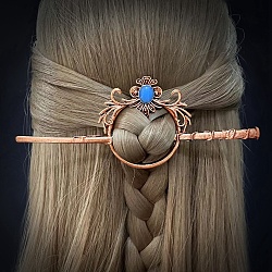 Винтажные палочки для волос из лунного камня для женщин, готические ретро палочки для волос из сплава викингов, корона, 58x60 мм