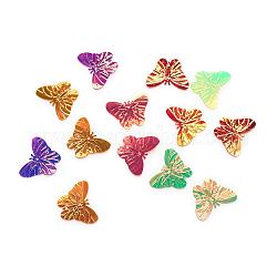 Ornamento accesorios Enlaces paillette de plástico disco, cuentas de lentejuelas, mariposa, color mezclado, 23x30x0.5mm, agujero: 1 mm, aproximamente 3000 unidades / 500 g