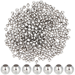 Creatcabin rond 316 perles intercalaires en acier inoxydable chirurgical, couleur inoxydable, 4mm, Trou: 1.5mm, 500 pcs / boîte
