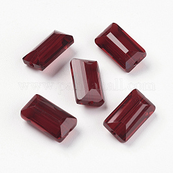Abalorios de cristal austriaco de imitación, aaa grado, facetados, Rectángulo, de color rojo oscuro, 6x12x5mm, agujero: 0.7~0.9 mm