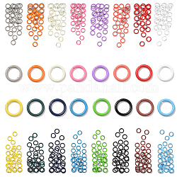 Pandahall elite 480 pz 16 colori connettori a collegamento rapido in ferro, collegamento di anelli, colore misto, 8x1~1.3mm, diametro interno: 5.5mm, 30 pz / colore