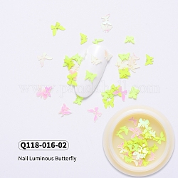 Серебристые пластиковые кабошоны, аксессуары для украшения ногтей для женщин, смешанный бабочки, желтые, 3~5x4~7x0.1 мм, 50 шт / коробка