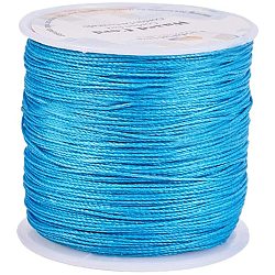 PandaHall Elite about 106m 0.5mm Round Waxed Polyester Cords Thread Beading String Spool for Bracelet Necklace Jewelry Making Macrame Supplies, Dark Cyan