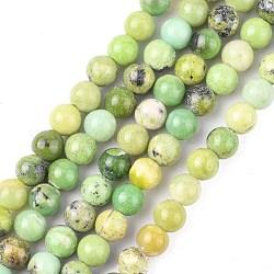 Natur Serpentin Perlen Stränge, Runde, grün, 6 mm, Bohrung: 1 mm, ca. 63 Stk. / Strang, 15.5 Zoll