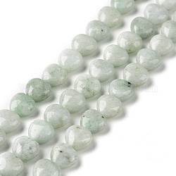 Natürliche myanmarische Jade / burmesische Jade-Perlenstränge, Herz, 10x10x6 mm, Bohrung: 1 mm, ca. 41 Stk. / Strang, 15.55 Zoll (39.5 cm)