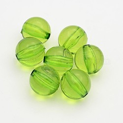 Perles en acrylique transparente, ronde, jaune vert, 16mm, Trou: 2mm, environ 200 pcs/500 g