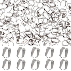 Sunnyclue 1 boîte de 200 bélières en acier inoxydable à clipser pour pendentif, connecteurs de bélière, fermoirs à pince, pic à glace de 5x7x10 mm, bélière à fermoir ouvert, bélières pour la fabrication de bijoux, colliers, boucles d'oreilles, bricolage artisanal