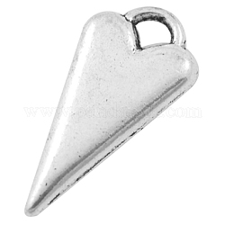 Tibetan Style Alloy Pendants, Heart, Cadmium Free & Nickel Free & Lead Free, Antique Silver, about 22mm long, 11mm wide, 3mm thick, hole: 3mm