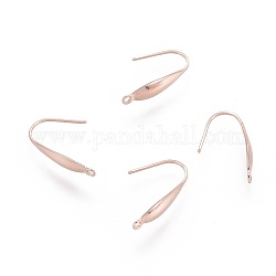 316 хирургический крючок для серег из нержавеющей стали, провод уха, с вертикальной петлей, розовое золото , 20x4.5x1 мм, отверстие : 1.2 мм, штифты : 0.8 мм
