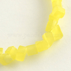 Katzenauge Glasperlenstränge, Chip, Gelb, 3~6x3~5x2~4 mm, Bohrung: 1 mm, ca. 512 Stk. / Strang, 32.6 Zoll