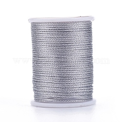 Polyester-Metallfaden, lichtgrau, 1 mm, ca. 7.65 Yard (7m)/Rolle