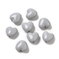 Perline acrilico opaco, cuore, grigio, 9x9.5x5.5mm, Foro: 1.5 mm, circa 1650pcs/500g