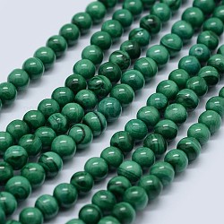Perline malachite naturali fili, grado ab, tondo, 5mm, Foro: 0.7 mm, circa 80pcs/filo, 15.5 pollice (39.5 cm)