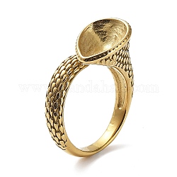 Fornituras ajustables de 304 anillo de acero inoxidable, configuración del anillo, lágrima, real 18k chapado en oro, nosotros tamaño 9 3/4 (19.5 mm), Bandeja: 14x10 mm