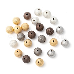 Perle di ottone testurizzate,  cadmio& piombo libero, tondo, colore misto, 6mm, Foro: 1 mm