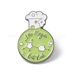 Word Like Magic But Real Enamel Pin, Chemistry Bottle Alloy Badge for Teachers' Day, Gunmetal, Green, 30.5x20.5x1.5mm, Pin: 1mm