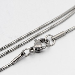 304 in acciaio inossidabile collane a catena serpente, con chiusure moschettone, colore acciaio inossidabile, 17.9 pollice (45.5 cm), 1mm