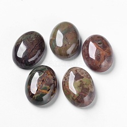 Natural Flower Agate Cabochons, Flat Back, Oval, 25x18x8mm