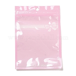 プラスチック包装のジップロック袋  クリアウィンドウ付き  トップセルフシールパウチ  長方形  ピンク  15x10.5x0.15cm  片側の厚さ：2.5ミル（0.065mm）