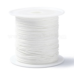 Cordon de noeud chinois en nylon, cordon de bijoux en nylon pour la fabrication de bijoux, blanc, 0.4mm, environ 28~30 m / bibone 