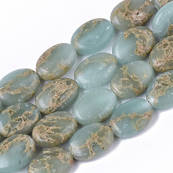 Fili di perline naturali aqua jasper, ovale, 14x10x5.5mm, Foro: 1.2 mm, circa 28~30pcs/filo, 15.94 pollice (40.5 cm)