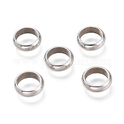201 Edelstahl-Abstandhalter-Perlen, Ring, Edelstahl Farbe, 8x2.5 mm, Innendurchmesser: 6 mm
