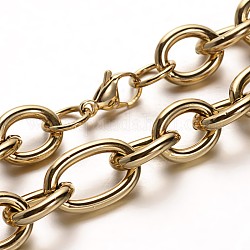 304 acero inoxidable madre e hijo acero collares de cadena, con broches de langosta, dorado, 17.7 pulgada (44.9 cm)