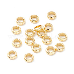 Cuentas espaciadoras de 201 acero inoxidable, plano redondo/anillo, real 18k chapado en oro, 5x2mm, agujero: 3.5 mm
